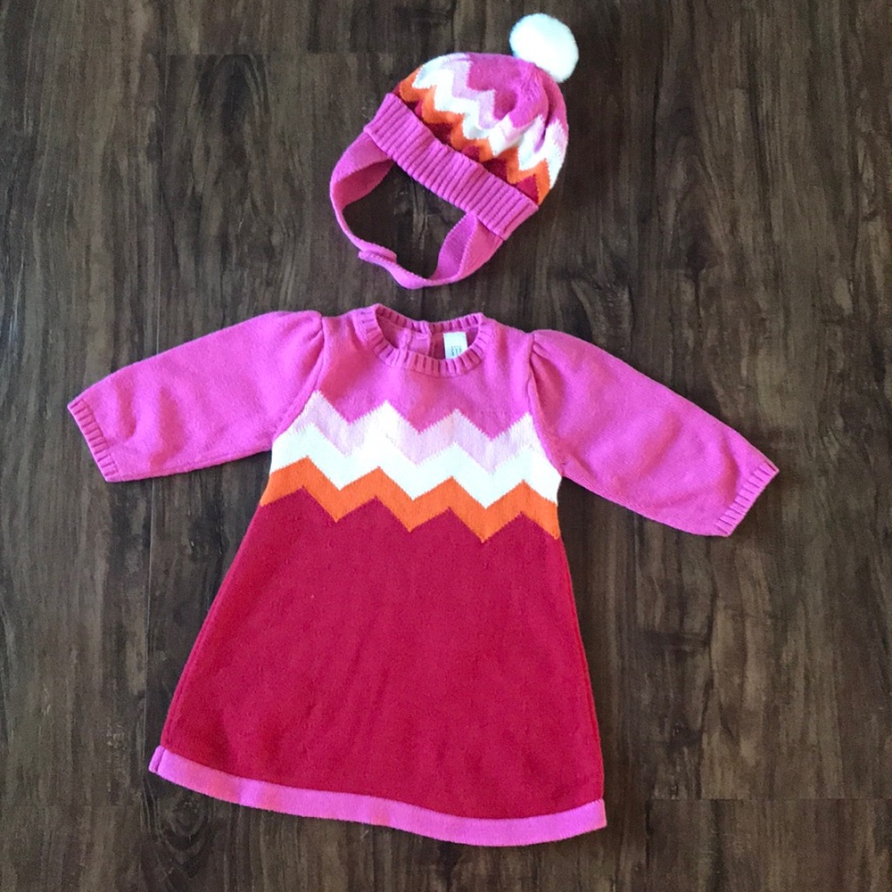 Baby Gap Sweater Dress and hat